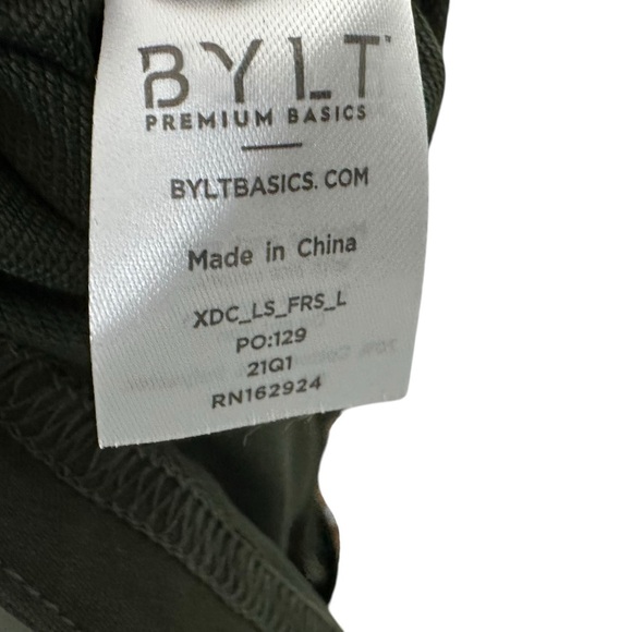 BYLT Basics Long Sleeve Tee - Olive Green - Picture 5 of 7